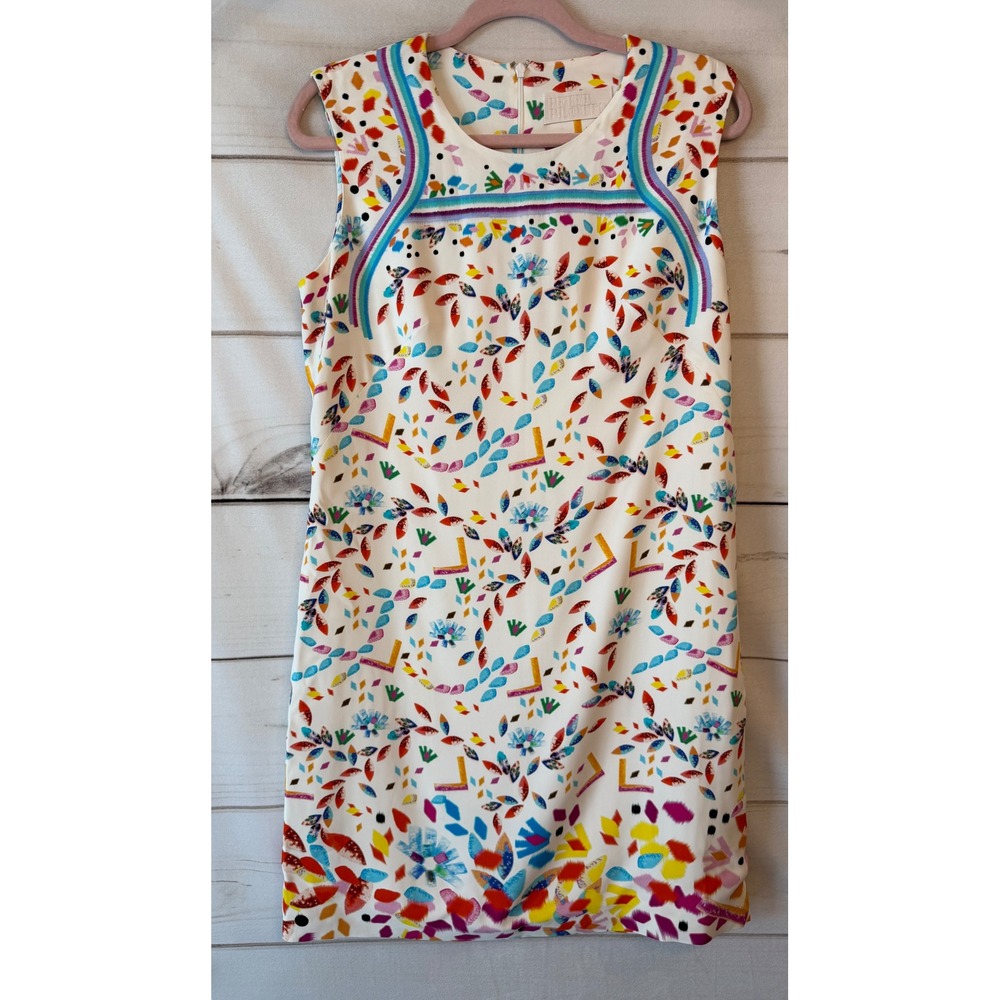 Peter Pilotto Multi-Color Geometric Print Sleeveless Shift Dress US 8 UK 12